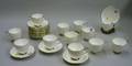 Set of Crown Staffordshire Giltbanded Porcelain Twelve Cups and Fifteen Saucers
