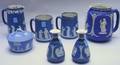 Seven Wedgwood Dark Blue Jasper Dip Table Items