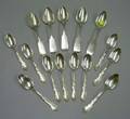 Set of Ten Frank Smith Sterling Silver Tablespoons and Five Coin Silver Tablespoons