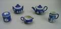 Five Wedgwood Dark Blue Jasper Table Items