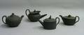 Four Wedgwood Black Basalt Teapots