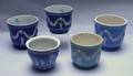 Five Assorted Wedgwood Light Blue and Dark Blue Jasper Dip Jardinieres