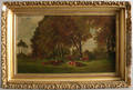 American oil on canvas bucolic landscape