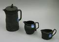 Wedgwood Black Basalt Chocolate Pot Small Jug and a Creamer