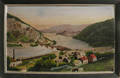 Primitive oil on board landscape of Harpers Ferry