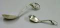 Two Georg Jensen Hammered Sterling Silver Ladles