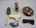 Seven Assorted Native American and Ethnographic Figures Fragments and Implements