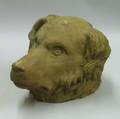Carved Wooden Newfoundlandtype Dog Head