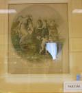 Louis XVI Style Gilt Gesso Trumeau Mirror and a Giltwood Framed Print
