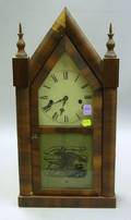 Waterbury Clock Co Mahogany Veneered Steeple Clock