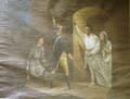Framed Oil on Canvas Scene with Ethan Allen and Benedict Arnold