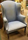 Late Federal Upholstered Mahogany Wing Chair