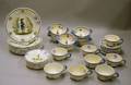 Fortypiece Henroit Quimper Faience Pottery Tableware Set