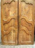 Pair of 18th Century French Provincial Cherry Paneled Cabinet Doors