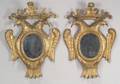 Pair of Neoclassical Carved Giltwood DoubleHeaded Eagle Mirror Sconces