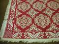 1841 Red and White Wool Jacquard Coverlet