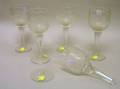 Set of Five Sandwich Colorless Pressed Glass Goblets
