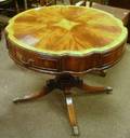 Georgianstyle Inlaid Mahogany and Mahogany Veneer SingleDrawer Drum Table