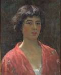 Scott Clifton Carbee American 18601946 Portrait of a Young Woman in a Red Shawl