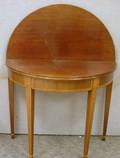 Federalstyle Inlaid Mahogany and Mahogany Veneer Demilune Card Table
