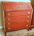 Federal Inlaid Cherry and Mahogany Veneer Slantlid Desk