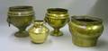 Three Brass Jardinieres and an Urn