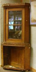 Biedermeier Twopart Corner Cupboard