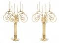 Pair of Large Scrolled 7 Light Wall Sconces