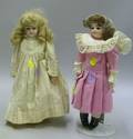 Two Kestner Bisque Shoulder Head Dolls