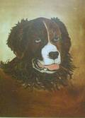 Framed Oil on Panel of a Dog