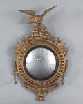 Regency gilt wood convex girandole mirror ca 1800