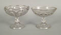 Two colorless glass compotes 19th c