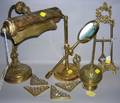Group of Nine Brass Table Accessories