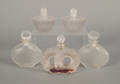 Pair of Lalique molded glass perfume bottles ca 1930