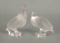 Pair of Lalique frosted glass birds