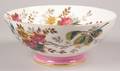 Limoges Handpainted Floral Decorated Porcelain Footed Punchbowl