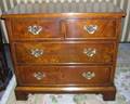 Diminutive Georgianstyle Inlaid Burl Veneer FourDrawer Chest