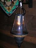 Black Painted Tin and Iron Lantern