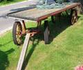 Painted Victorian Cast Iron and Wooden Rail Station Baggage Wagon