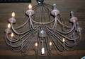 Provincialstyle Wrought Iron TwelveLight Chandelier