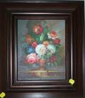 Framed Dutchstyle Oil on Canvas Floral Still Life