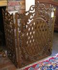 Neoclassicalstyle Cast Iron Threepart Folding Firescreen