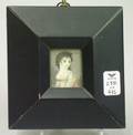 American School 19th Century Portrait Miniature of a Young Lady in a Pink Dress