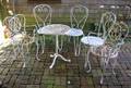 Group of Assorted Painted Cast Iron and Metal Patio and Garden Furniture