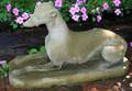 Cast Stone Recumbent Hound Garden Ornament