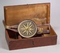 Early Mahogany and Brass Surveyors Vernier Compass by Benjamin Hanks