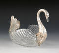 German silver mounted swan centerpiece bowl late 19th c