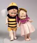 AllBisque Boy and Girl Dolls as Flower and Bee