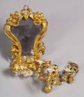 Ormolu Doll House Chandelier and Console Mirror