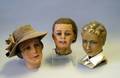 Three Poured Wax Mannequin Heads
